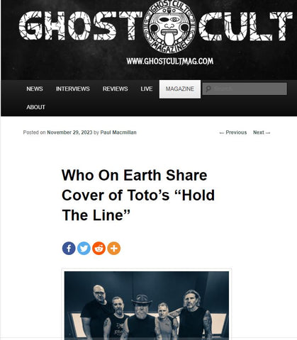 Ghost Cult Magazine:  Who On Earth Share Cover of Toto’s “Hold The Line”